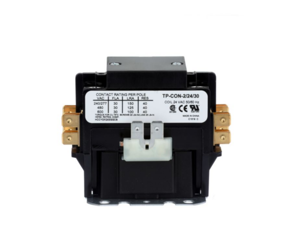 2 Pole 24 VAC 30 Amp Contactor with Lugs & Cover