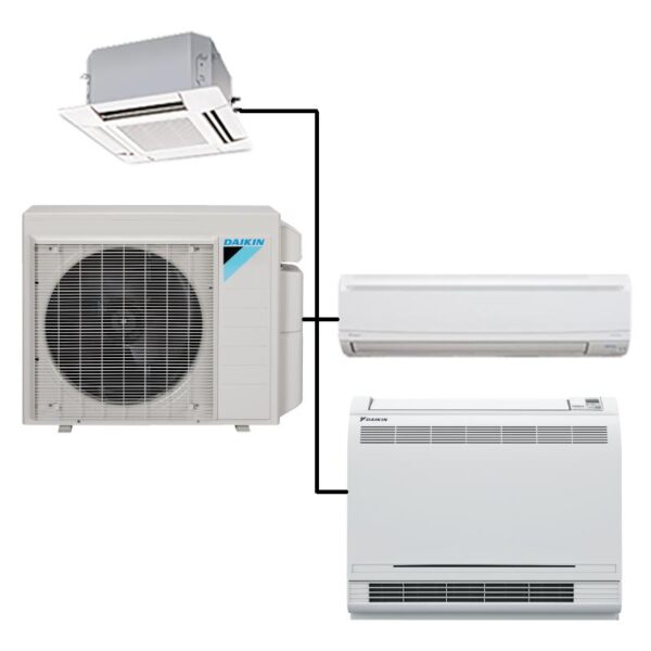2 Zone Daikin 18.9 SEER R410A Inverter Driven Heat Pump Ductless Mini-Split System (Up to 24K BTU)