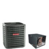 2.5 Ton Goodman 15.2 SEER2 R410A Single Stage Heat Pump Condenser with 17.5" Tall Horizontal Cased Evaporator Coil