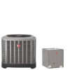 3 Ton Rheem 14.3 SEER2 R410A Two-Stage Heat Pump Condenser with 17.5" Wide Multi-Position Cased Evaporator Coil