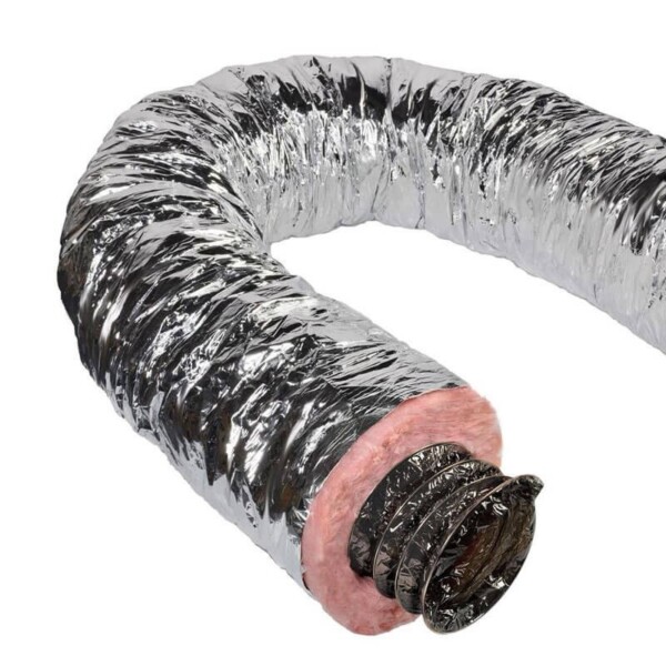 7 Inch Insulated Flexible Duct with Metalized Jacket - R6