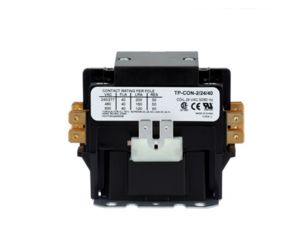2 Pole 24 VAC 40 Amp Contactor with Lugs & Cover
