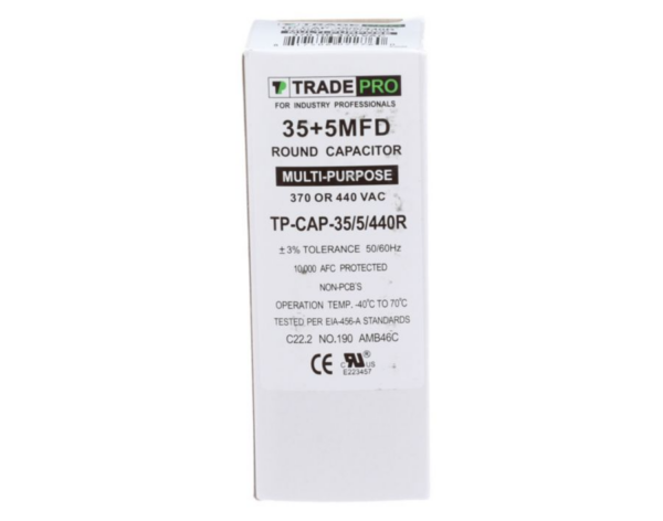 35+5 MFD 370 or 440 VAC Dual Run Capacitor - Round